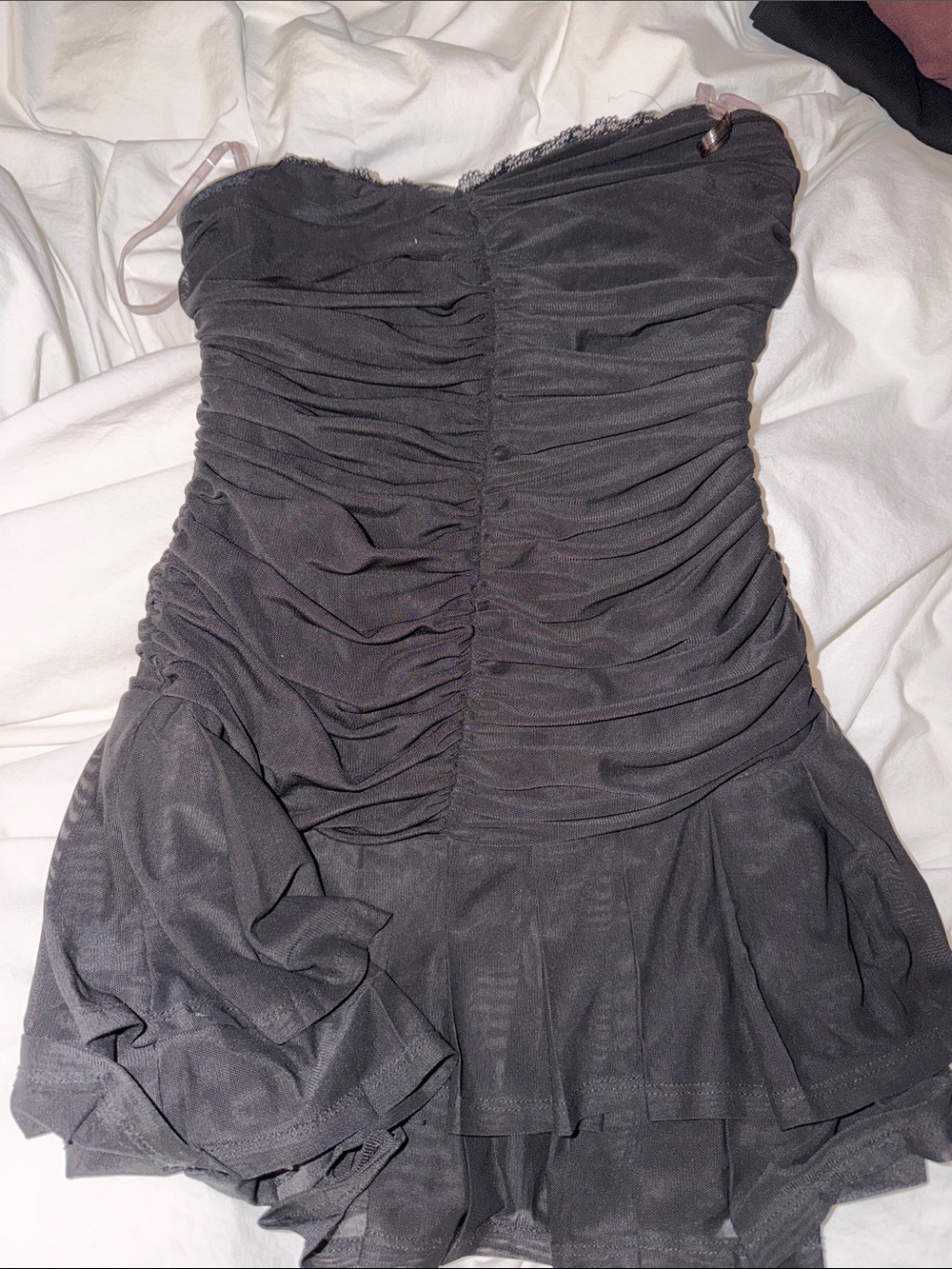 Windsor Strapless Ruched Black Party Dress